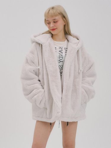 Fur Fur Hooded Jumper beige - Awesomestudio - Modalova