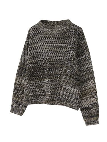 GRAY OPEN KNIT SWEATER - CHANCECHANCE - Modalova