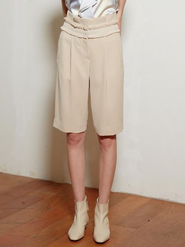 Shirring Wrinkle Detail 5 Pants Beige - LIE - Modalova