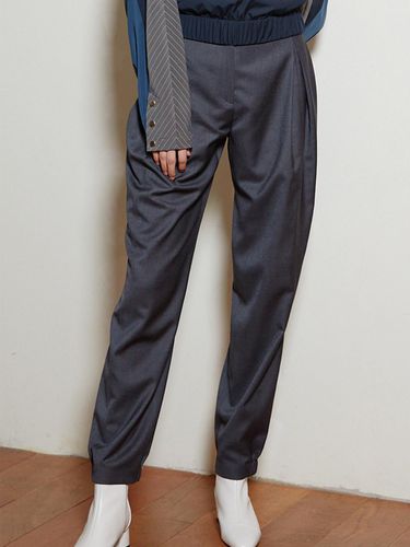 Wool jogger pants with corrugated details Gray - LIE - Modalova