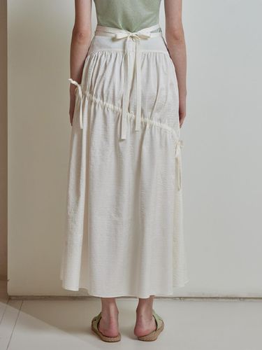 Strap shirring flare skirt white - LIE - Modalova