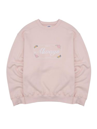 ALWAYS EMBROIDERED SWEATSHIRT (PINK/fleece) - CHANCECHANCE - Modalova