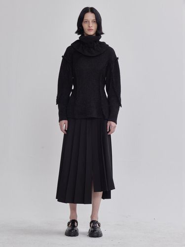 Low-Edge Signature Cutting Knitwear Black - LIE - Modalova