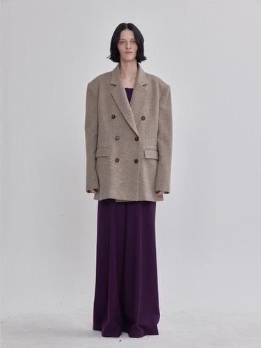 Cool Gray Oversized Half Guy Coat Beige - LIE - Modalova