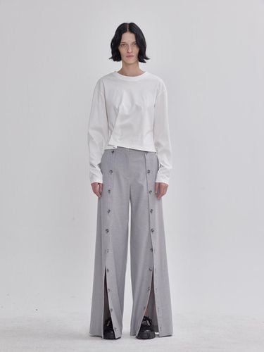 Front open button detail pants gray - LIE - Modalova