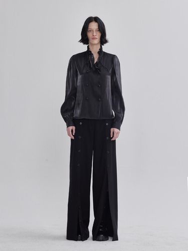 Front open button detail pants black - LIE - Modalova