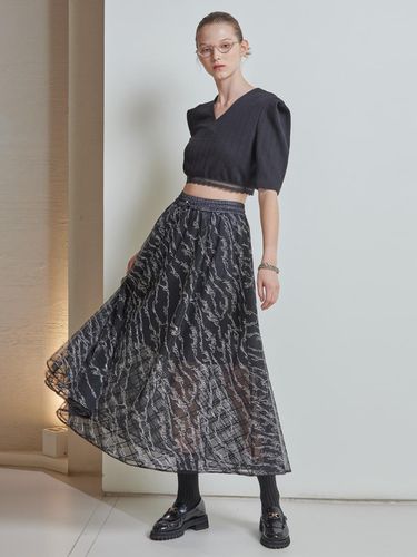 Lettering PATTERN double layer skirt black - LIE - Modalova