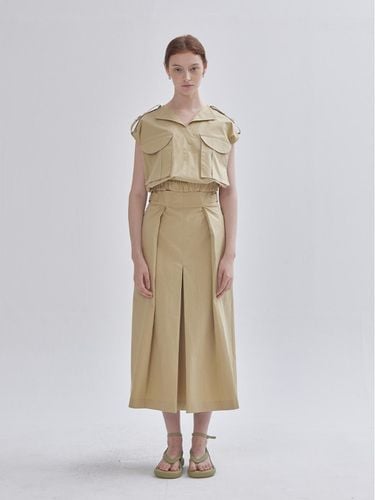 Bezo Point Pintuck Skirt Beige - LIE - Modalova