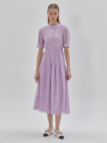 Lace PATTERN button dress Purple - LIE - Modalova