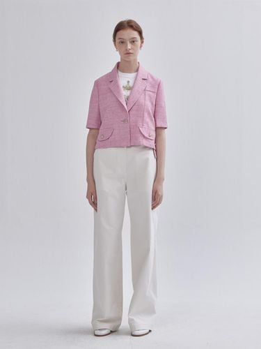 Button Accentuated line cropped jacket pink - LIE - Modalova