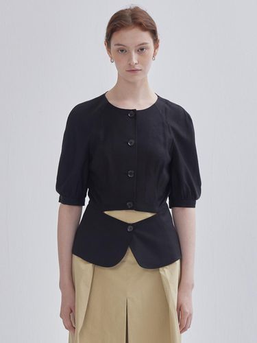 Dual open puff sleeve blouse black - LIE - Modalova