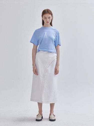 Unbalanced accent Short-sleeved T-shirt Sky Blue - LIE - Modalova