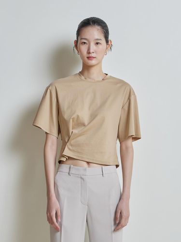 Unbalanced Point Short Sleeve T-shirt Beige - LIE - Modalova