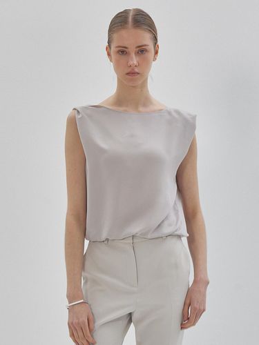 Twisted Shoulder Sleeveless Light Gray - LIE - Modalova