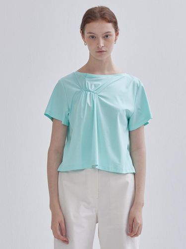 Front Shirring Detail T-shirt GREEN - LIE - Modalova