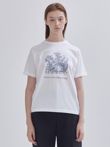 Navy Wolf Print T-Shirt - LIE - Modalova