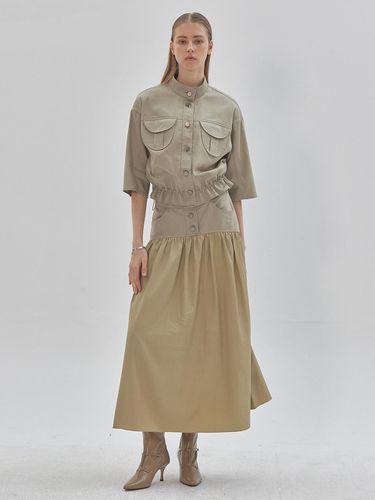 Coloring Flare button skirt Beige - LIE - Modalova