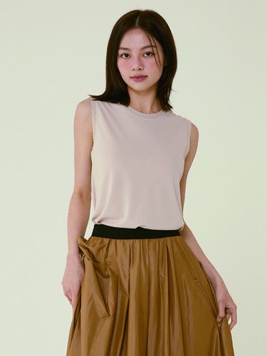 Mash Point Sleeveless Top - Beige - by ginger - Modalova