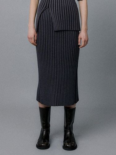 FACED KNIT SKIRT - MUD (BLACK) - EPINGLER - Modalova