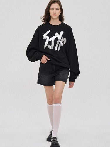 Metallic Print Sweatshirt - SJYP - Modalova