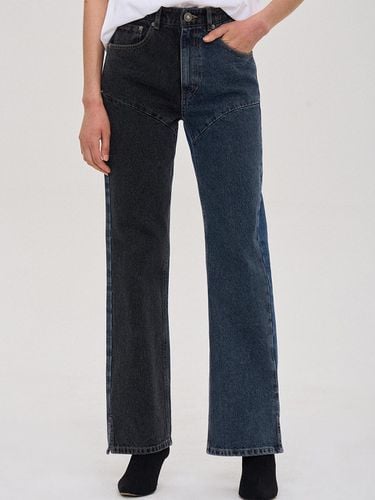 Contrast Semi Bootcut Denim Pants - SJYP - Modalova