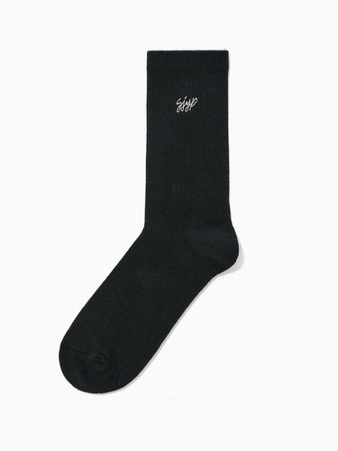 Logo Embroidered Ribbed Socks - SJYP - Modalova