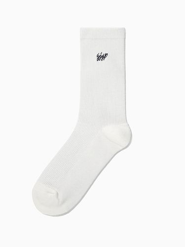 Logo Embroidered Ribbed Socks - SJYP - Modalova