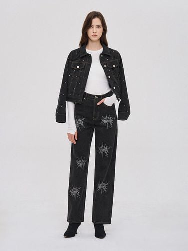 Rhinestone Denim Pants - SJYP - Modalova