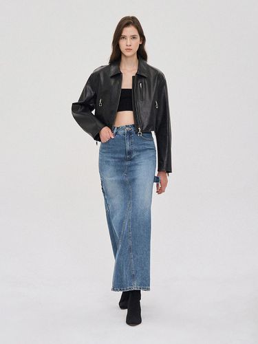 PW2E8NSCT07WBL) denim maxi skirt - SJYP - Modalova