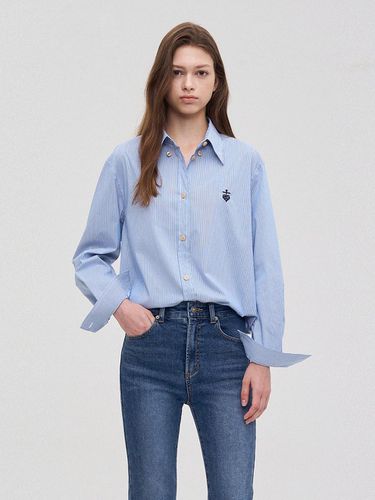 Heart Logo Stripe Shirt - SJYP - Modalova