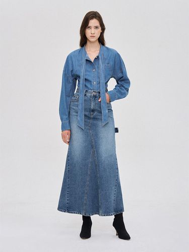 Ribboned Tie Denim Shirt - SJYP - Modalova