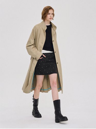 Belted High Neck Cotton Coat - SJYP - Modalova