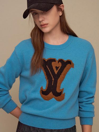 Year Logo Alphabet Knitwear Pu - SJYP - Modalova