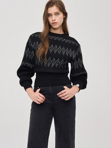 Metal PATTERN Cropped Knitwear Pu - SJYP - Modalova