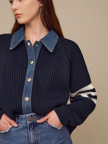 Anniversary Denim Collar Knit - SJYP - Modalova