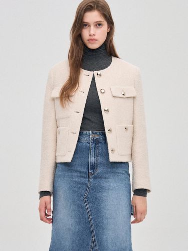 Round Neck Wool Jacket - SJYP - Modalova