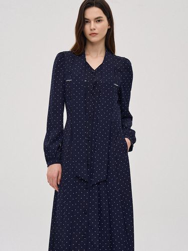 Tie Neck Pintuck dress - SJYP - Modalova