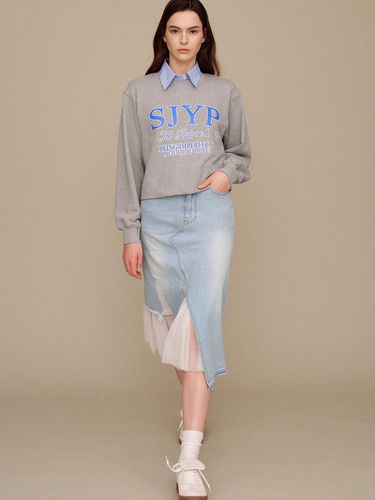 Anniversary mesh mixed denim s - SJYP - Modalova