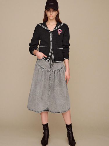 Anniversary flare denim skirt - SJYP - Modalova