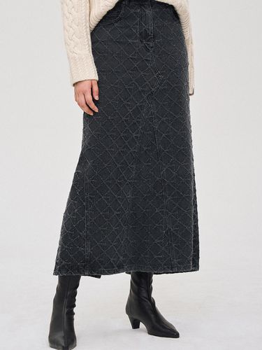 Cutting point denim maxi skirt - SJYP - Modalova