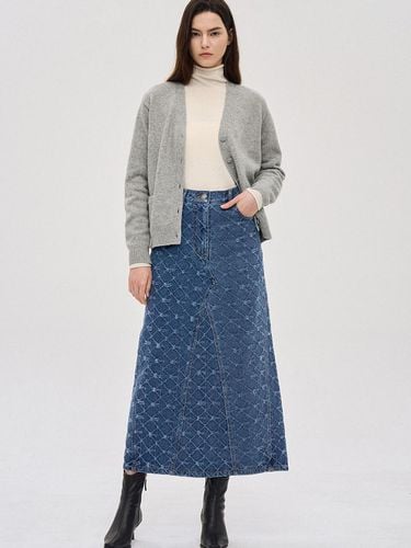 Cutting point denim maxi skirt - SJYP - Modalova