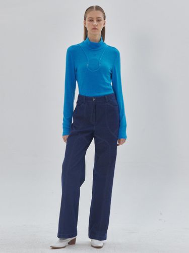 Twisted Cutting Detail Pants Blue - LIE - Modalova