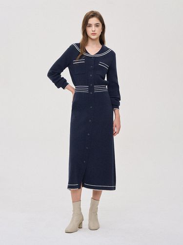 Sailor Collar Long Knitwear dress - SJYP - Modalova