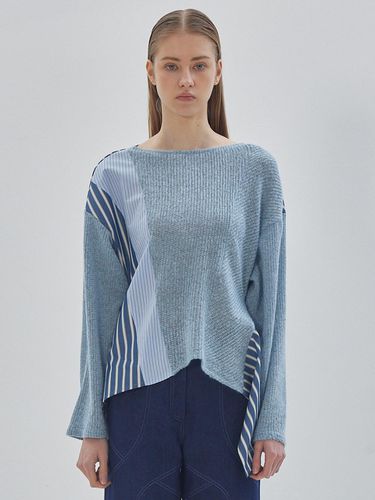 Shirt Mix Knit Top Blue - LIE - Modalova