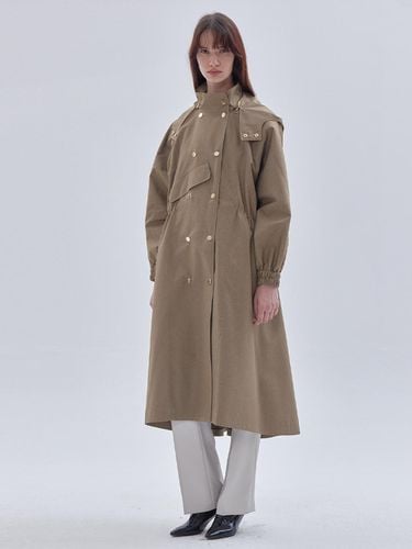 Oversize Hood Detachable Waterproof Trench Coat Be - LIE - Modalova