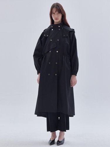 Oversize Hood Detachable Waterproof Trench Coat Bl - LIE - Modalova