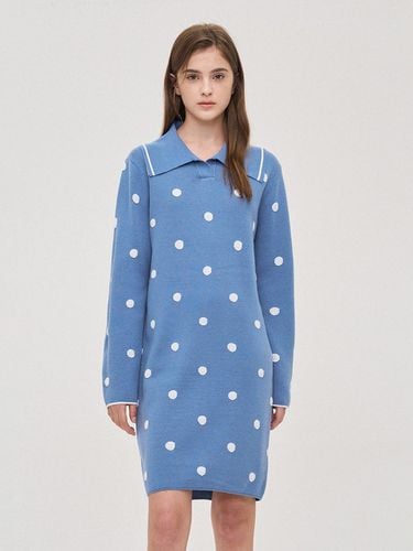 Sailor Collar Dot Knit Dress - SJYP - Modalova