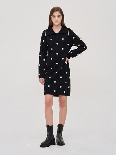 Sailor Collar Dot Knit Dress - SJYP - Modalova