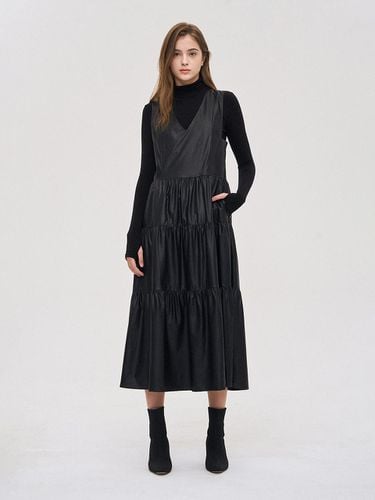 Fake Leather Long Dress - SJYP - Modalova