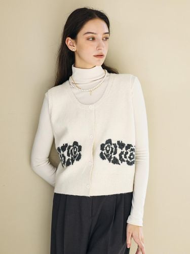 Rose PATTERN Round Knitwear Vest Vest_2color_JFFVT - JUARR - Modalova